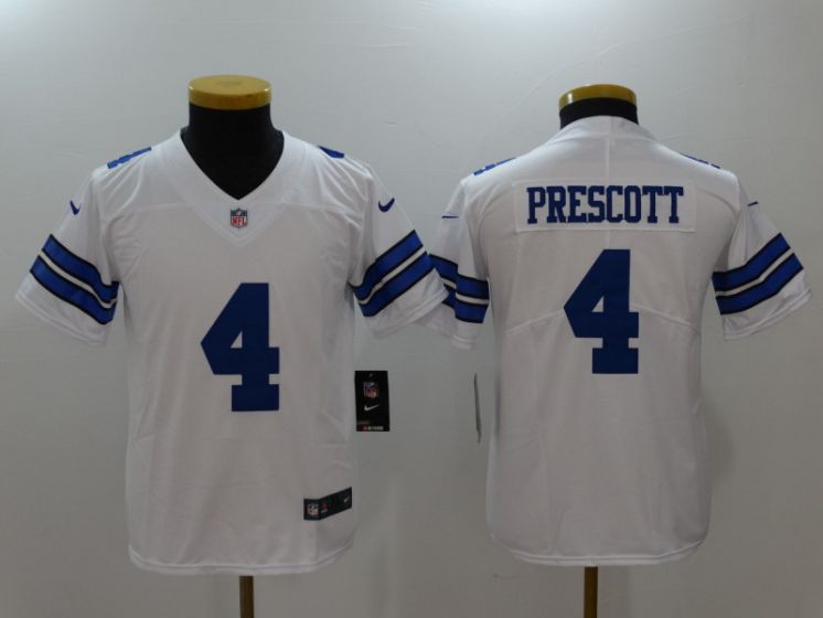 Youth Dallas Cowboys 4 Prescott White Nike Vapor Untouchable Limited NFL Jerseys